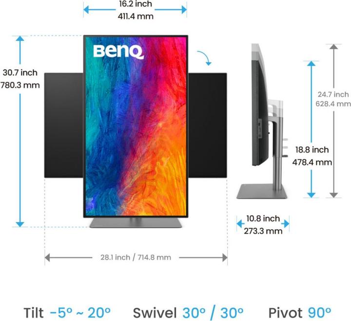 Actual product image BenQ PD3225U (3840 x 2160 Pixels, 32")