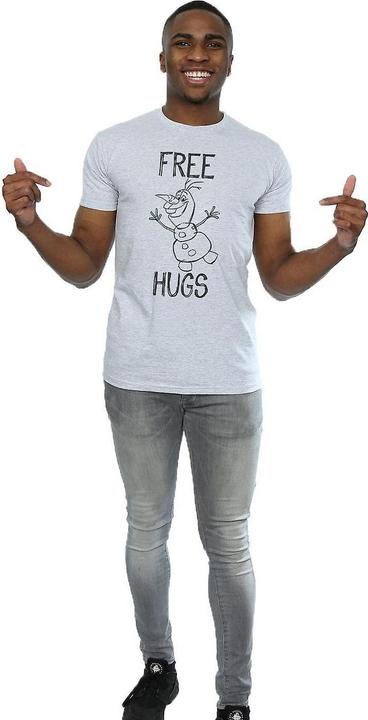 Actual product image Disney Frozen Mens Free Hugs Olaf Heather T-Shirt (M)
