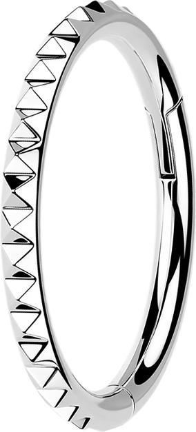 Star Piercing Micro Segmentring klappbar silber seitlich Pyramiden (ohne Messing, Titan G23)