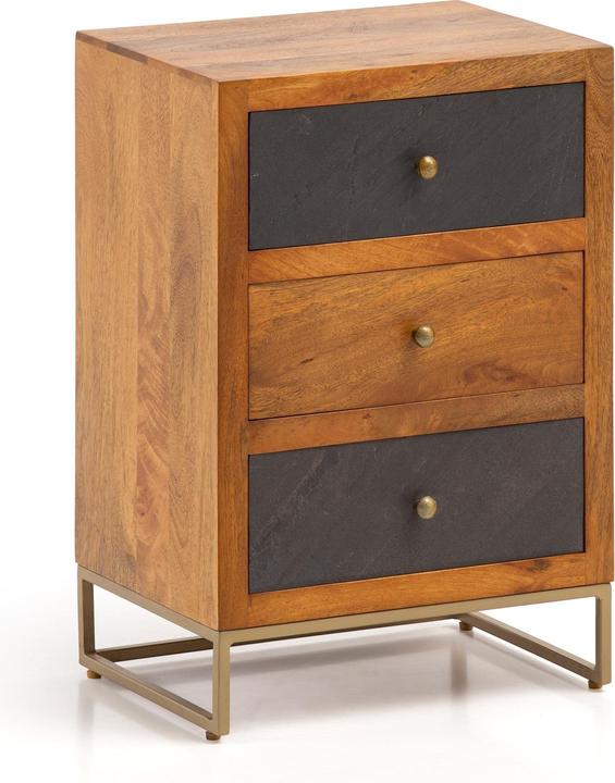 Produktbild FineBuy Nachtkonsole FB55614 Massivholz Braun (40 x 60 x 30 cm)