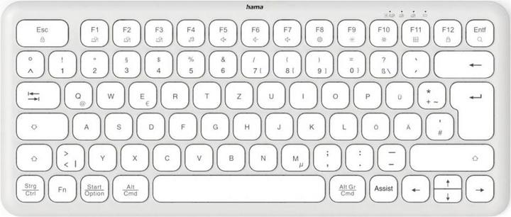 Produktbild Hama Multi-Device-Tastatur WK-500 kabellos Funk u. BT klein WS QWERTZ (DE, Kabellos)