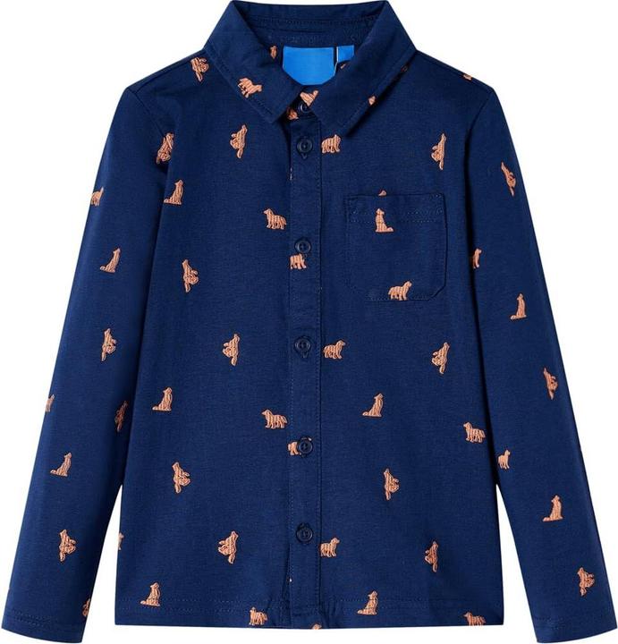 Produktbild VidaXL Kinderhemd Marineblau 116,Material: 100 % Baumwolle,Farbe (116)