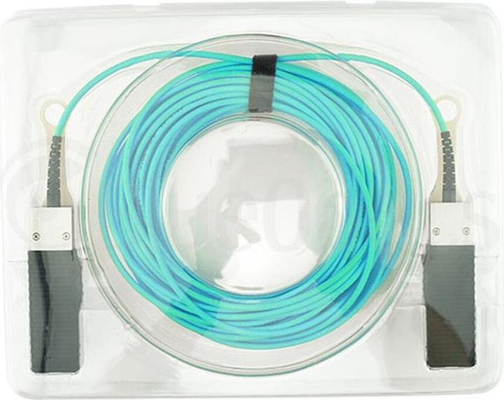Actual product image BlueOptics 10437-BO. Cable length: 20 m, Connector 1: QSFP28, Connector 2: QSFP28. Weight: 150 g, Package