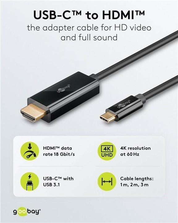 Immagine prodotto Goobay HDMI – USB C (1 m, HDMI, USB tipo C)