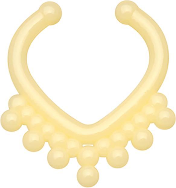 Actual product image Star Piercing Fake Septum mit Kugel in Dreiecksform ivory