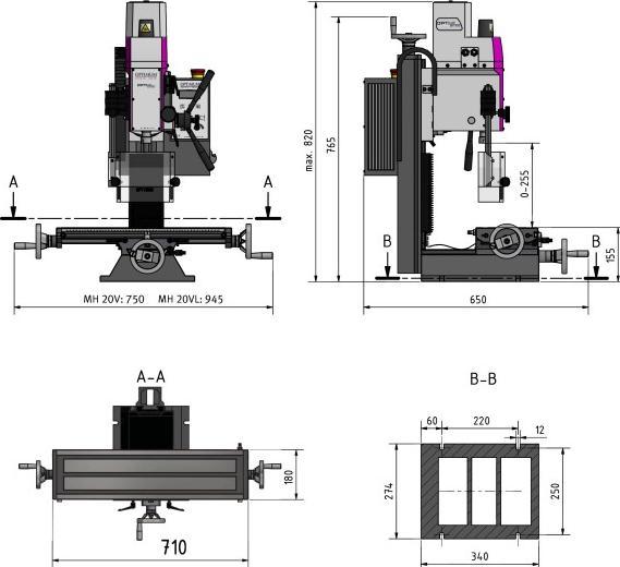 Produktbild Stürmer - Optimum Bohr-Fräsmaschine OPTImill MH 20VL
