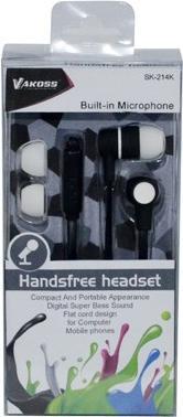 Produktbild Vakoss SK-214K Kopfhörer & Headset im Ohr Schwarz Weiss (Kabelgebunden)