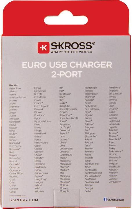 Actual product image Skross Euro USB Charger (17 W)
