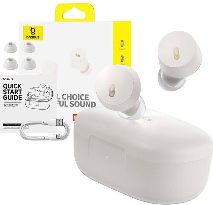 Immagine prodotto Baseus Cuffie Bowie E18 wireless TWS ENC IPX4 - bianche (ANC, 25 h, Senza fili)