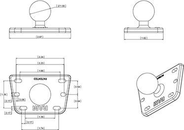 Produktbild Rammount RAM Motorrad-Reservoir-Basis