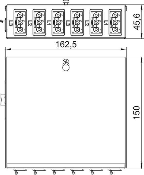 Produktbild OBO Bettermann OBO UVS-6W2SA Unterflurverteiler mit Steckanschluss 160x150x (Verteiler)