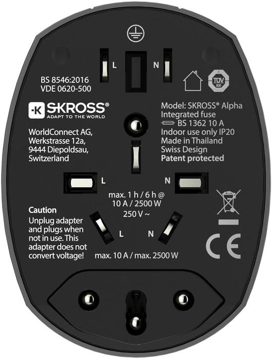Produktbild Skross Alpha World-Reiseadapter inkl. Hartschalen-Etui