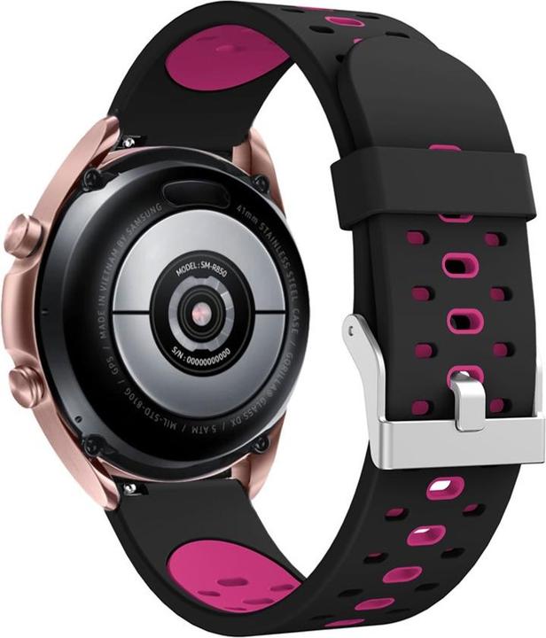 Actual product image Cover-Discount 20mm Silicone Replacement Bracelet BI-color pink (20 mm, Silicone)