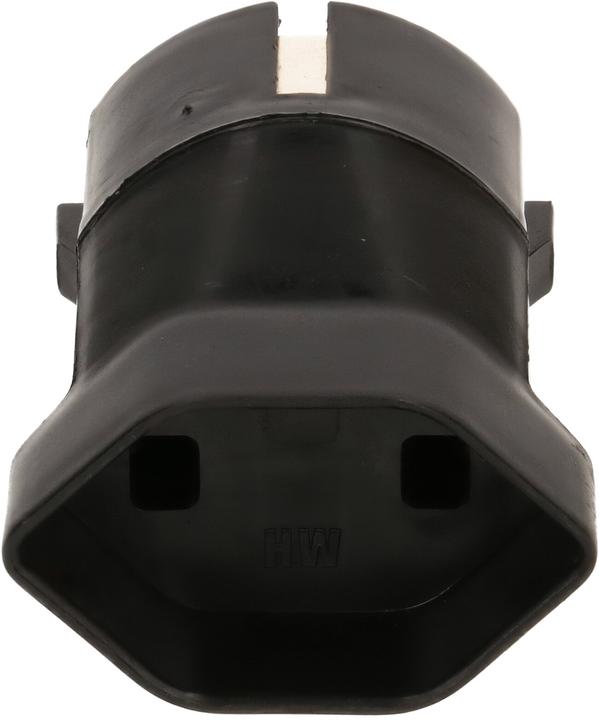 Actual product image Max Hauri Adapter plug Schuko plug to T21 socket black (CEE 7/7)