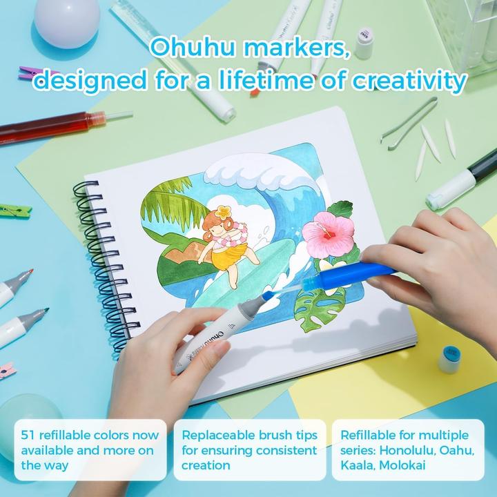 Produktbild Ohuhu Honolulu Kunstmarker (Mehrfarbig, 72 x)