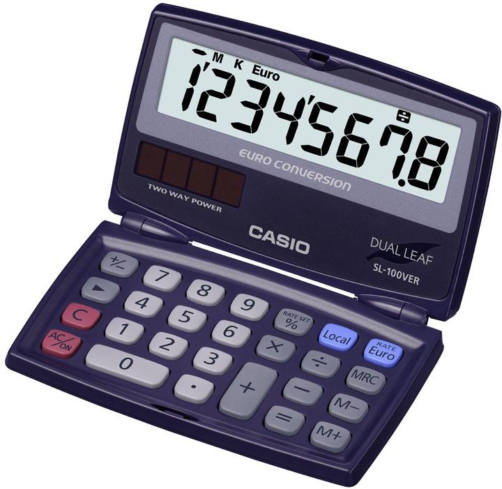 Actual product image Casio SL-100VER EURO calculator (Solar cells, Batteries)