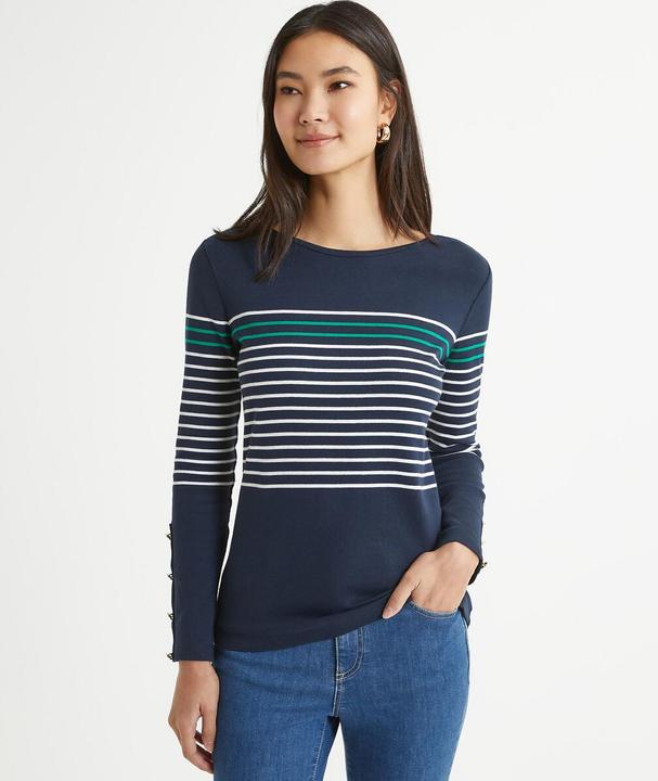 Actual product image Anne Weyburn Striped round neck shirt with long sleeves (W36/L38)