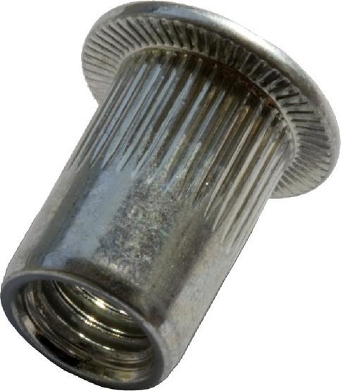 Image du produit Pull-Link 02ST01F06012 Écrou à sertir en aveugle Acier CK moleté M6 0,5-3,0 50 pièces (50 pcs)