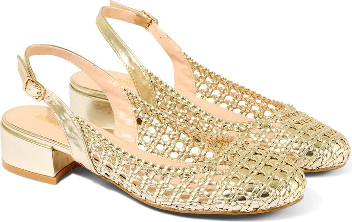 Actual product image Joe Browns Woven Metallic Block Heel Sling Back Shoes (36)