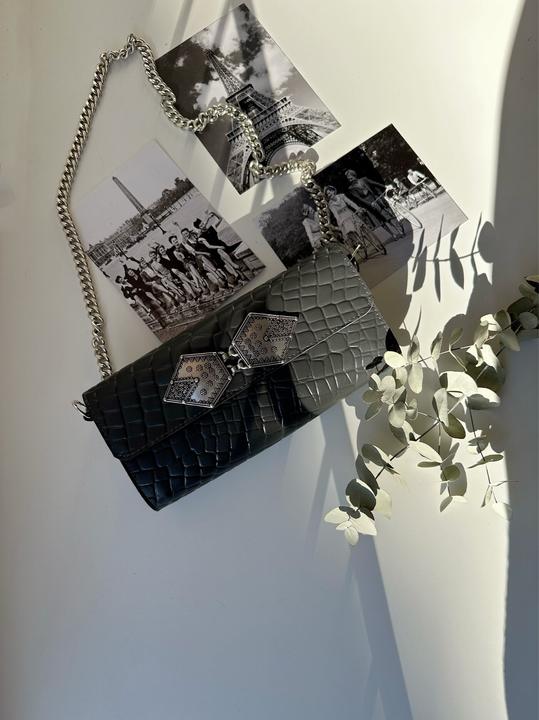 Actual product image Only-Bags.Store Grey leather bag, small leather handbag, leather envelope, full grain leather, gift for her