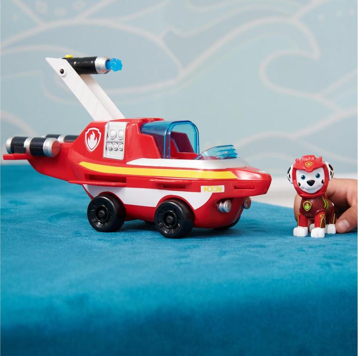 Actual product image Spin Master Paw Patrol Aqua Pups Deluxe Vehicle Marshall