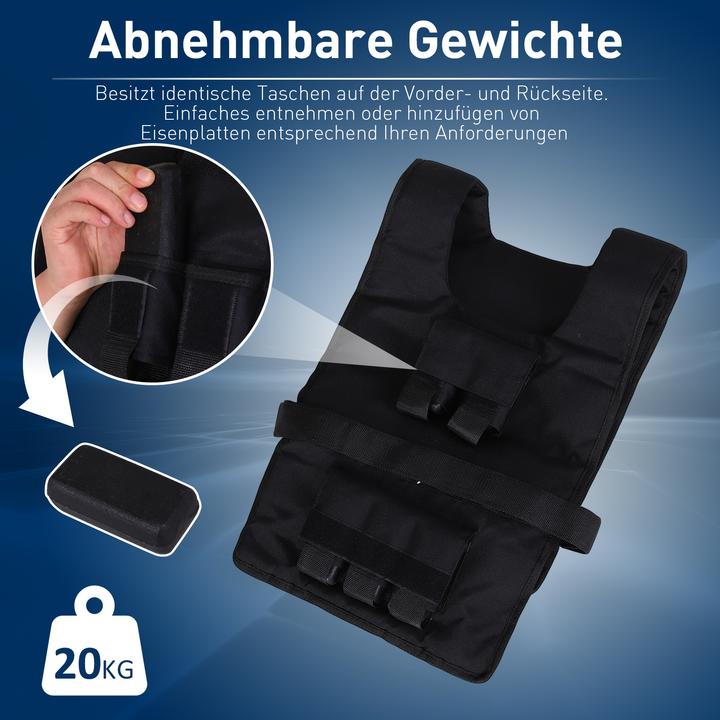 Produktbild Homcom Trainingsweste mit 20 Eisengewichten (1 x 20 kg)