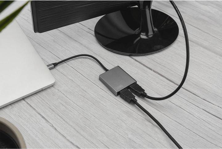 Image du produit Digitus Adaptateur graphique USB Type-C HDMI 4K 2-en-1 (USB-C, 6 cm)