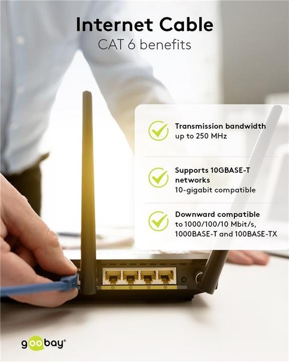 Produktbild Goobay Netzwerkkabel (S/FTP, CAT6, 2 m)