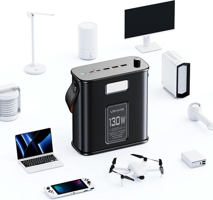 Productafbeelding Usams ST Snellaadset - Powerbank (80000 mAh, 130 W, 296 Wh)