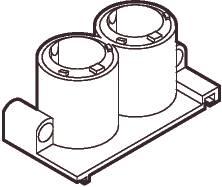 Actual product image LK Double nozzle for Opus®66 can, for casting, 16 and 20mm, yellow