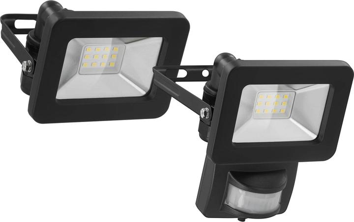 Actual product image Goobay LED outdoor spotlight, 10 W, with motion detector (850 lm, IP44)