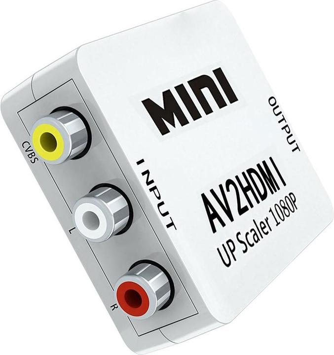 Produktbild Apfelkiste Mini Cinch RCA CVBS AV auf HDMI 1080P Konverter Adapter für TV, PC, PS3, DVD (Kamera Konverter)