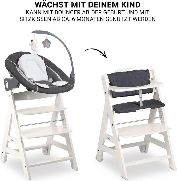 Immagine prodotto Hauck Seggioloni Beta Plus Bianco 5 pezzi - Seggiolone + 2in1 (Seggiolone)
