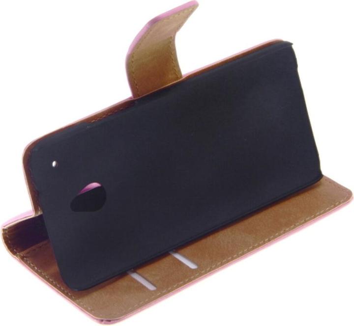Actual product image OEM Slim Leather Book Case for HTC M4 mini - pink 4250710542529 (HTC One Mini)