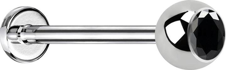 Immagine prodotto Star Piercing Micro Labret argento con sfera e cristallo nero (Acciaio chirurgico 316L, senza ottone)