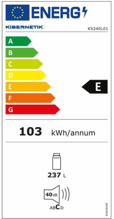 Energy Label Kibernetik Ks240l01 (237 l)