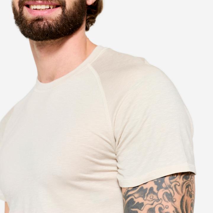 Produktbild Kimjaly Yoga T-Shirt Herren weich - leinenbeige (S)