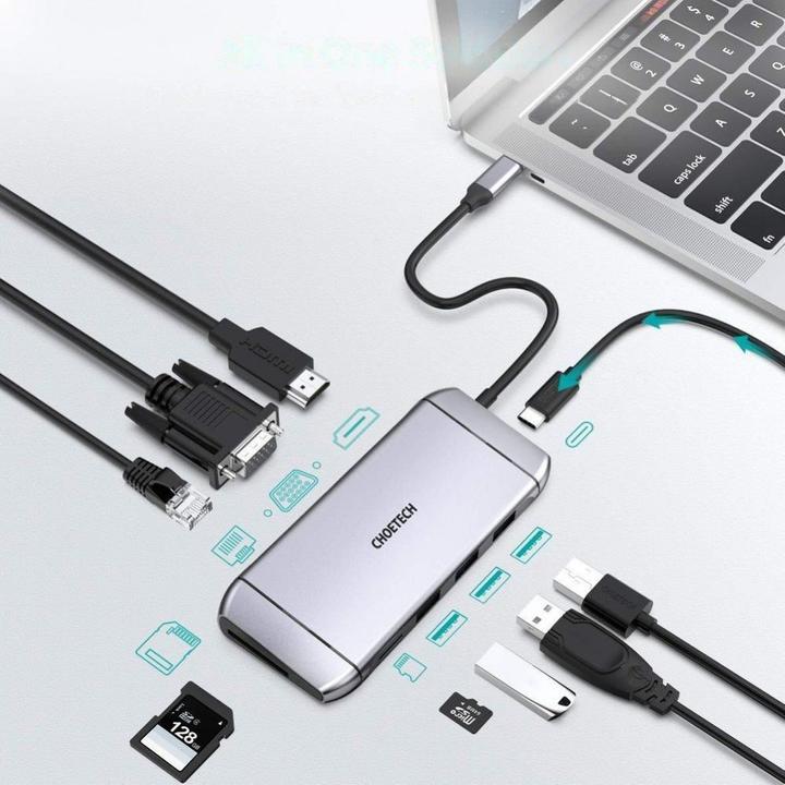 Actual product image Choetech HUB-M15 (USB-C, 9 Ports)