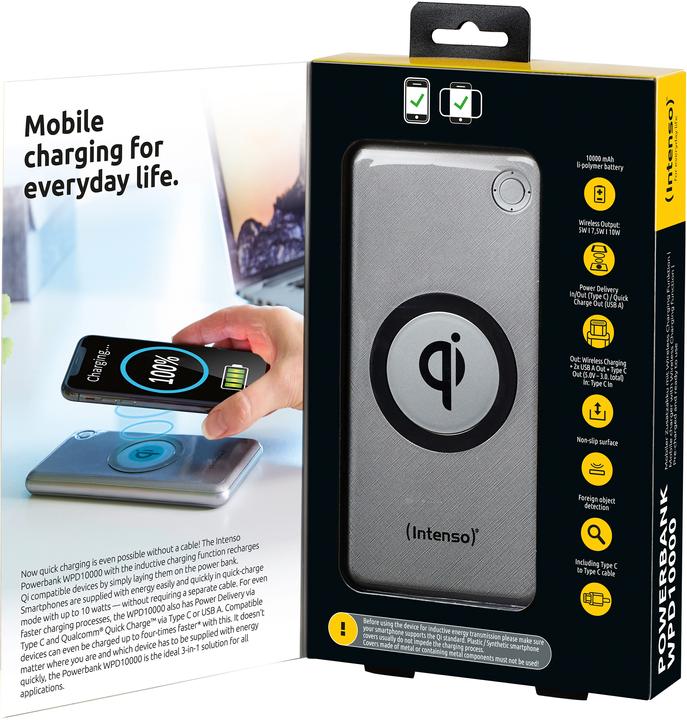 Actual product image Intenso Induction bank (10000 mAh, 10 W, 37 Wh)