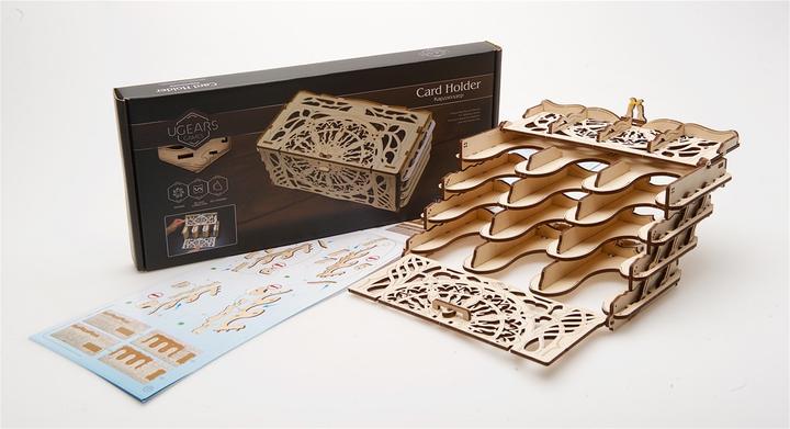 Actual product image Ugears Card holder mechanical wooden device for tabletop games