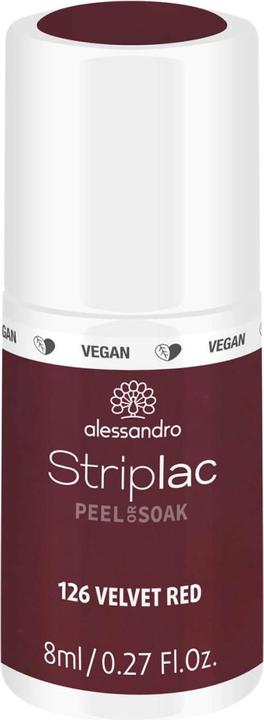 Image du produit Alessandro Striplac Peel or Soak (126 Velours Rouge, Vernis semi-permanent)