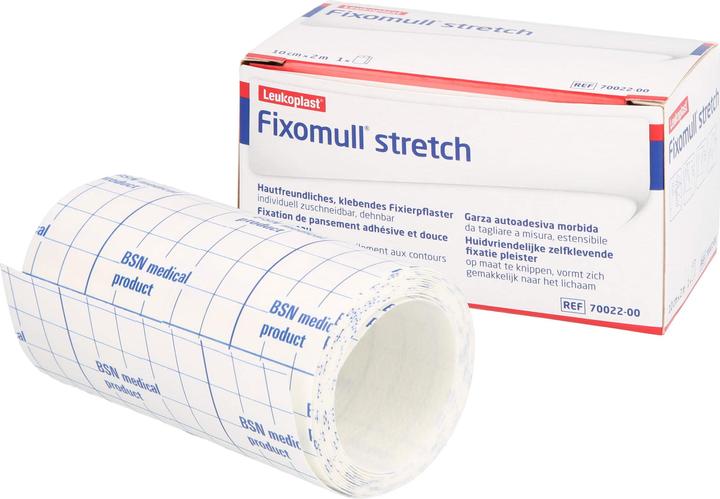 Actual product image BSN Fixomull stretch 10 cm x 2 m adhesive fleece for full-surface dressing fixation, 1 plaster (1 x)