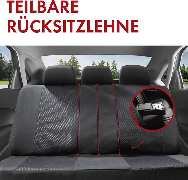 Immagine prodotto Walser Coprisedile auto ZIPP-IT Speedway, set completo di coprisedile auto con sistema di cerniere nero