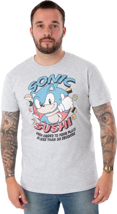 Actual product image Sonic The Hedgehog Mens Sushi Short-Sleeved T-Shirt (L)