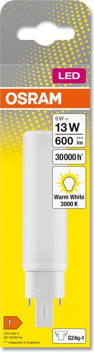 Produktbild Osram Dulux D/E (G24q-1, 6 W, 600 lm, 10 x, F)