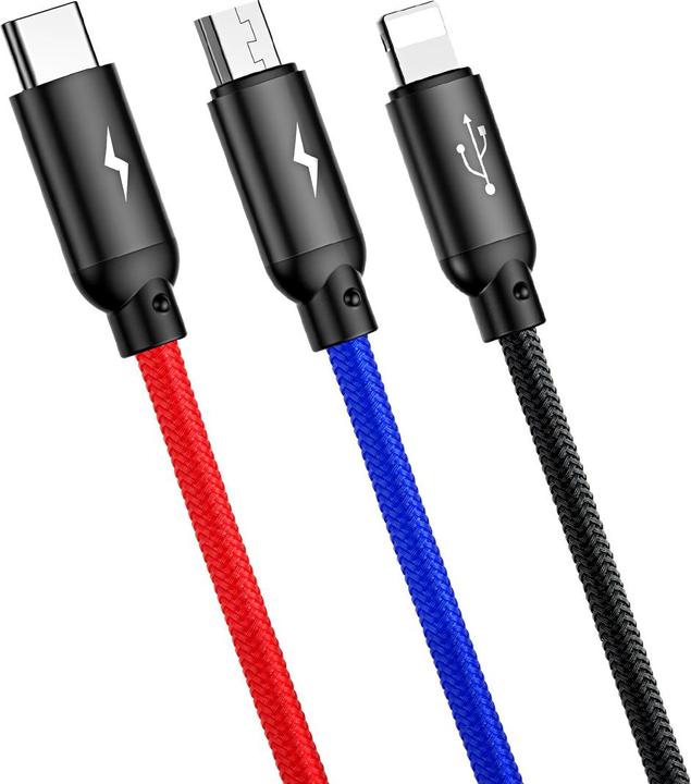 Image du produit Baseus Trois couleurs primaires 3 en 1 (0.30 m, USB 2.0)