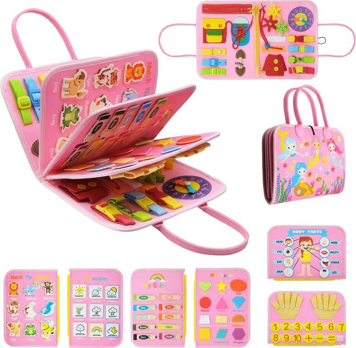 Produktbild Activity Board Toy Busy Board Vorschule Lernen Feinmotorik Geschick für 1 2 3 4 Jahre alt Kleinkinder pädagogische