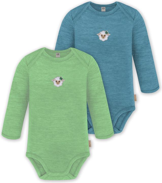 Normani 2er Pack Baby Merino Body Langarm „Auckland" - 9373