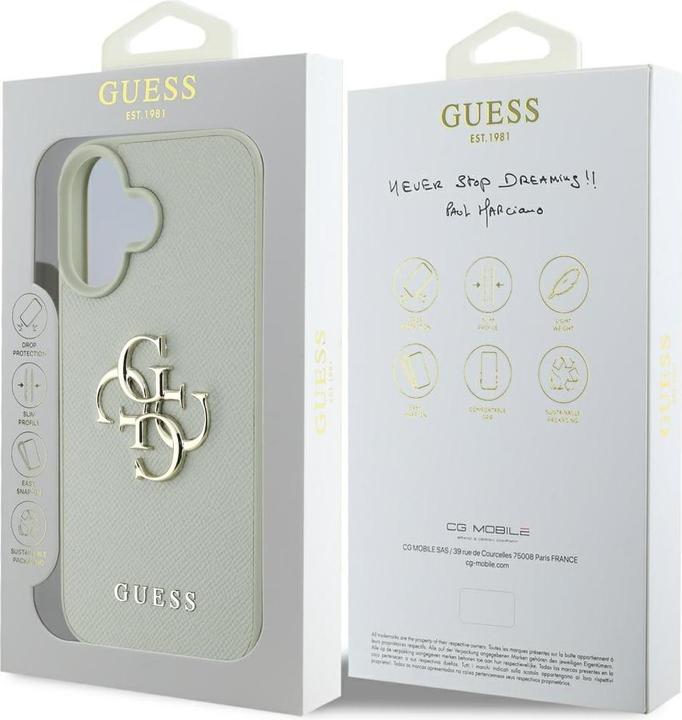 Produktbild Guess Hardcase PU Grained Big 4G and Classic Logo Case for iPhone 16 6,1" Green (Apple iPhone 16)