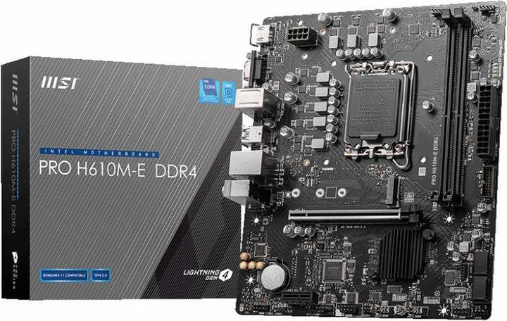 Produktbild MSI PRO H610M-E DDR4 (LGA 1700, Intel H610, mATX)